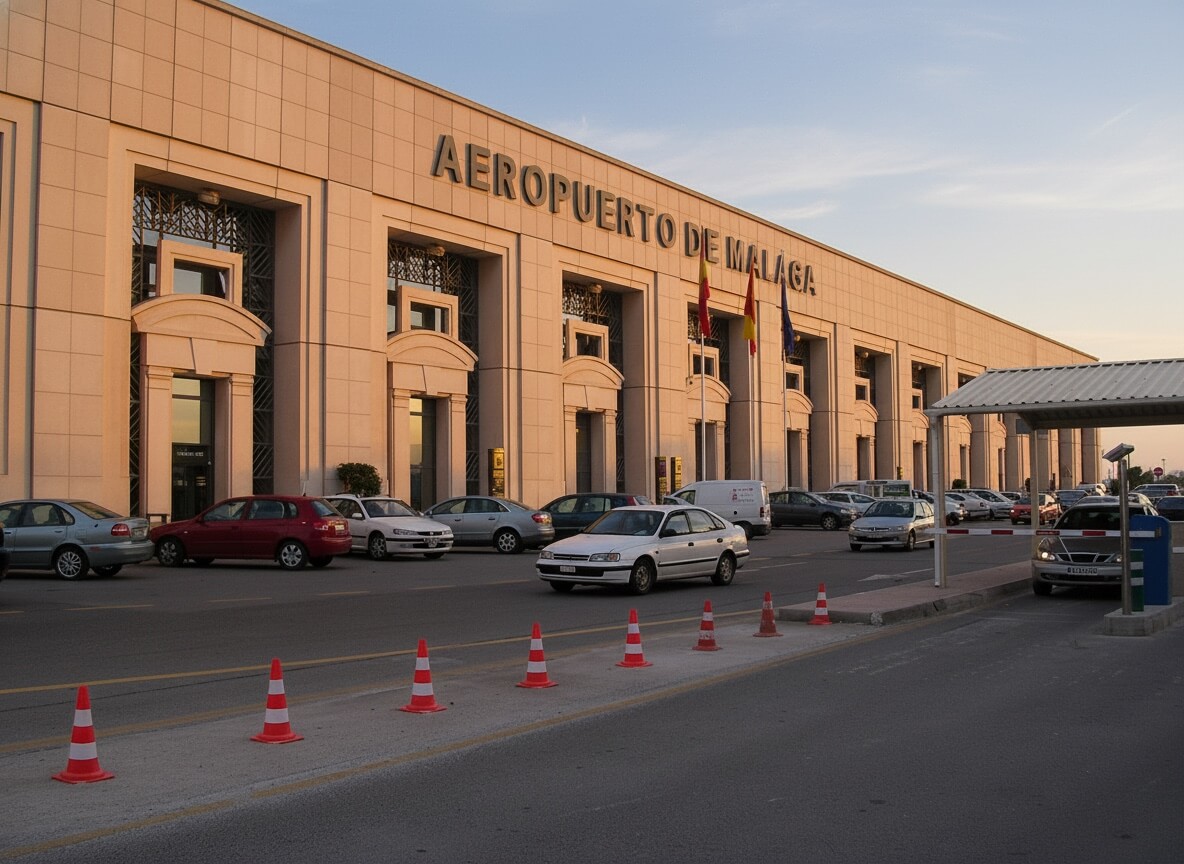 Terminal dell'Aeroporto di Malaga di notte